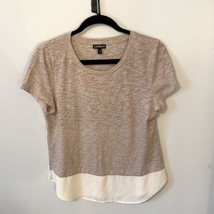 Express size Small cream/ beige cotton and blouse mix t-shirt